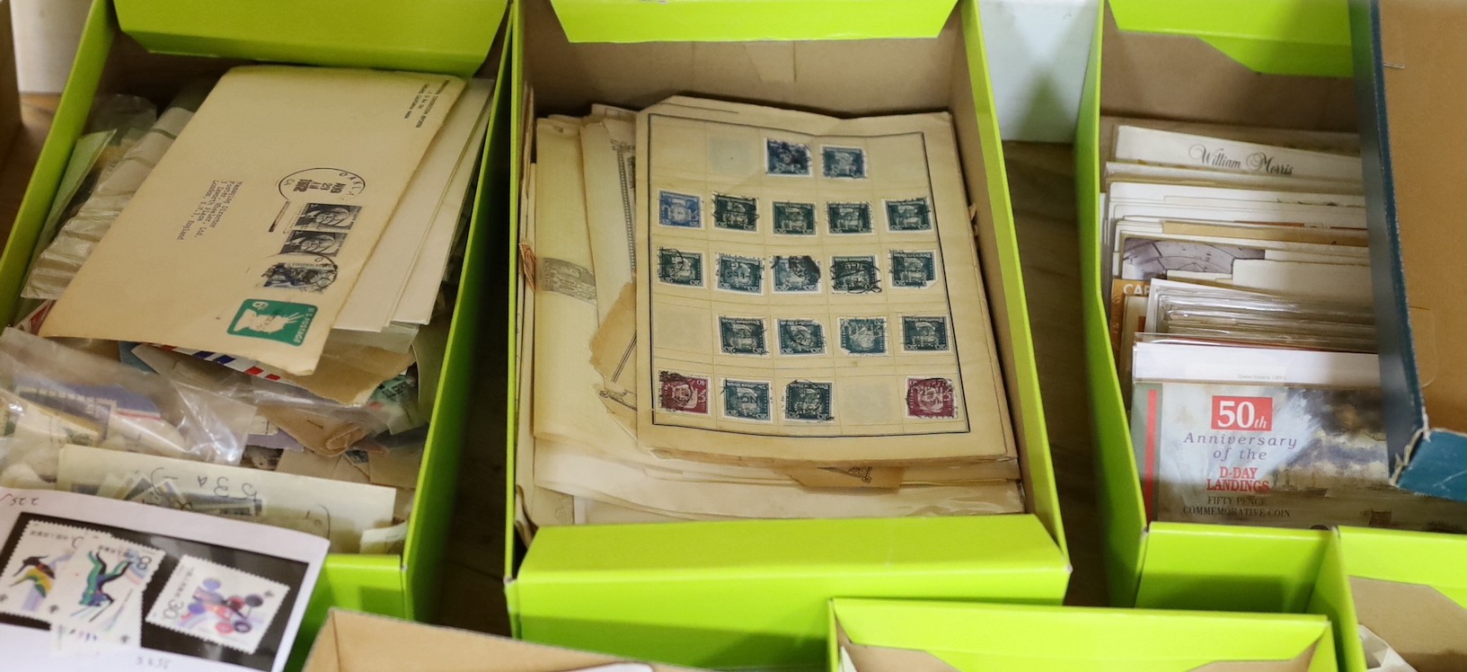 A collection of loose stamps